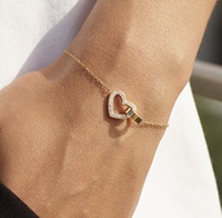 Bracelet en argent 925 plaqué or 18 carats avec zircon en forme de cœur éternel, bijoux fins et élégants de Milskye pour femmes