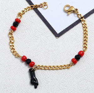 Bracelets pour enfants les plus populaires en 2021, bijoux pour bébés, chaîne en acier inoxydable dorée, protection contre le mauvais œil, bracelet de poing pour enfants - Product Image 3