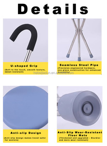 Canne de marche pliable avec siège <span class=keywords><strong>pour</strong></span> aide à la mobilité portable et usage senior - Product Image 2