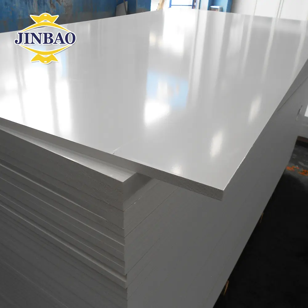 JINBAO PVC und Holz pulver Schaumstoff platte feuerfeste PVC-Schaumstoff platte Malaysia PVC-Platten 16mm Schränke