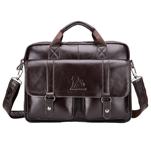 Sac en cuir véritable Crazy Horse de qualité supérieure, classique et luxueux pour homme, avec fermeture éclair, écologique et durable - Product Image 1