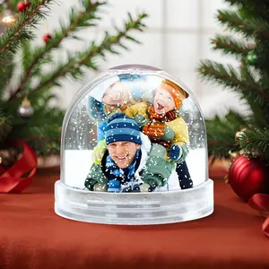 2024 Do It Yourself Acrylic Snow Globes Christmas Photo Insert Frame Made of Plastic