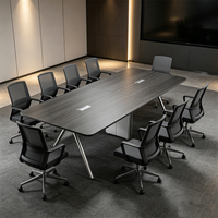 Ensemble de table et chaises de conférence exécutives en bois massif, couleur personnalisable, style moderne, pour hôtel commercial, salle de réunion, 8-10 personnes