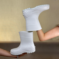 Bottes de sécurité en PVC blanc, respirantes, à coupe basse, avec embout et semelle intermédiaire en acier, pour l'industrie pharmaceutique, la médecine et les usines alimentaires