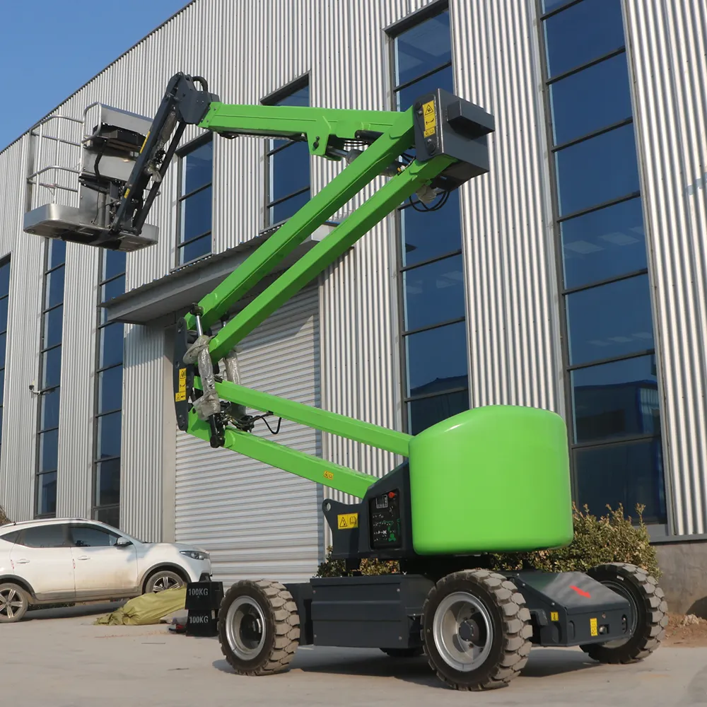 man lift small articulating articulated boom lift aerial work platform electric/diesel mobile folding arm lift