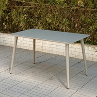 Table basse d'extérieur carrée et rectangulaire en fer forgé, style moderne et minimaliste, pour salons de thé et magasins de thé au lait, blanc et noir, usage commercial