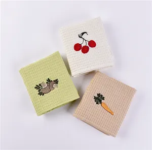 Wholesale Promotional Cheap Custom Linen Cotton Embroidered Tea Towel Teatowel Plain Tea Cloth Cleaning Clothes Kitchen Towel