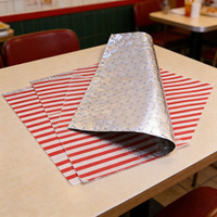 Feuilles de papier d'aluminium alvéolées jetables de qualité alimentaire pour sandwichs, emballages pour burgers et hot-dogs, et doublures de panier résistantes à la graisse
