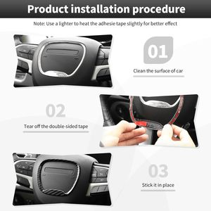 Central Control Steering Button <b>Frame</b> Trim for Challenger/Durango/Charger 2015-2025 Black Interior Accessory - Product Image 4