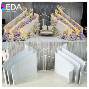 Support de toile de fond incurvé sur mesure LEDA, nouveau design, en métal blanc, pour mariage, scène ou événements festifs - Product Image 6
