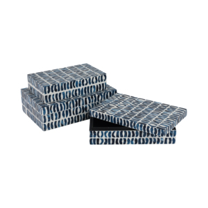 Set di Scatole Decorative Rettangolari in Legno con Intarsi, Contenitori Moderni in Resina per Gioielli, Ricordi e Arredamento Casa - Product Image 5