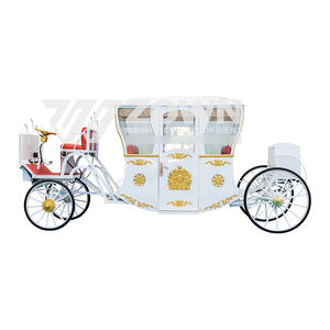 Lussuosa Carrozza Elettrica a Quattro Ruote Dorata Reale/Carrozza Panoramica/Carrozza Natalizia - Product Image 3