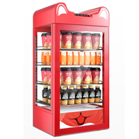 Vitrine Réfrigérée Chauffante Électrique Grande Capacité 105L à Température Unique pour Boissons Chaudes avec 5 Étagères pour Magasins