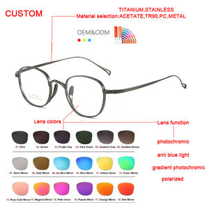 深セン工場製の厚縁純チタン製プリント柄メガネ、中国製在庫眼鏡 - Product Image 3