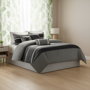 Ensemble de couette DB Super King 7 pièces en coton lavé à motif végétal, literie moderne pour la maison, printemps-été - Product Image 2