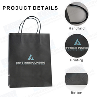 Sacs en papier noir imprimés sur mesure Boutique Emballage en papier pour achats au détail Sac en papier kraft à emporter sur mesure avec poignée