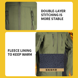 SIVI Men's Outdoor Hoodie <strong>Tactical</strong> Uniform Waterproof <strong>Soft</strong> <strong>Shell</strong> Hunting <strong>Tactical</strong> <strong>Jacket</strong> <strong>Tactical</strong> Coat - Product Image 4