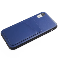 Étui de téléphone en cuir véritable avec fente pour cartes pour iPhone XR, logo personnalisé, vente en gros