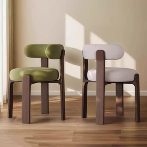 Sedia da Pranzo Moderna in Legno Massello, Sedia Imbottita con Schienale per Soggiorno e Hotel - Product Image 6