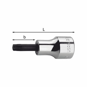 Llave de vaso USAG de 1/2 pulgada con entrada hexagonal Torx de seguridad T45x24 de grado industrial y mango recto - Product Image 1