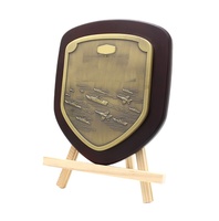 Creative Design Award Plaque vierge Plaque de bouclier en bois Logo personnel personnalisé Plaque en métal