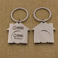 Yüksek kaliteli ev trolly para anahtarlık toptan dekoratif kişiselleştirilmiş anahtar zincirleri Metal komik anahtarlık