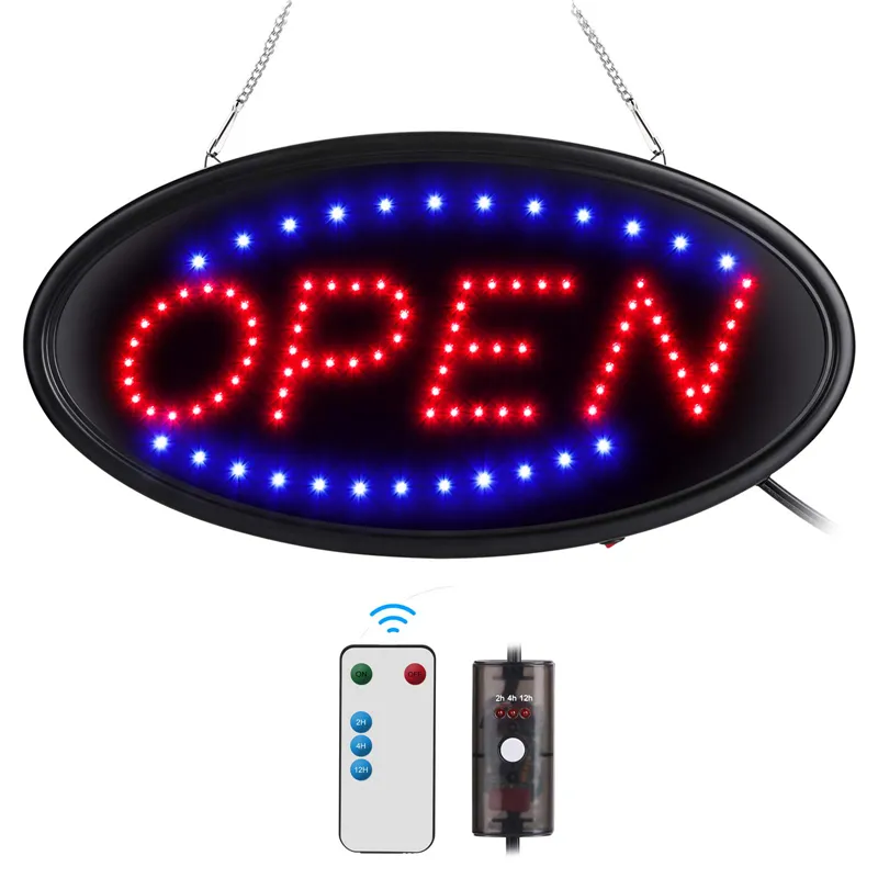 Luz neon externa de led personalizada, com relógio, loja eletrônica, placa frontal, pendurada inteligente, sinal aberto