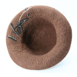 Kriti <b>Craft</b> Handmade Felt <b>Wool</b> Cloche Hat with Floral Decoration NP Origin for Women - Product Image 4