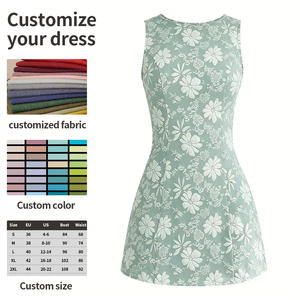 <strong>Mint</strong> Green Embossed A-Line Mini <strong>Dress</strong> | French Chic Slimming Fit | Perfect for Street Style, Dates &amp; Vacation - Product Image 1