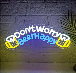LED <strong>Neon</strong> <strong>Signs</strong> Make You Very Happy There Is <strong>Beer</strong> Multi-Color Options Remote Control IP65 Waterproof Customizable for Bars - Product Image 1