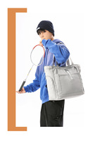 Sac à bandoulière pour badminton et tennis, sac de sport de grande capacité, séparation sec/humide, résistant à l'eau, fermeture éclair pour chaussures, polyester, loisirs