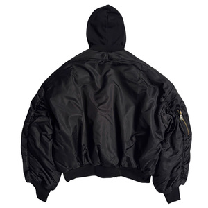 メンズ カスタムフード付き フライトナイロンジャケット 高品質 ラグジュアリー フライトジャケット メンズジャケット 大学スタイル ジャケット - Product Image 2