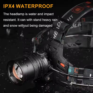 New COB sáng 6000 Lumens Telescopic Zoom có thể sạc lại hợp kim nhôm Đèn pha ngọn đuốc chiến thuật đèn pin <span class=keywords><strong>Led</strong></span> Đèn Pha - Product Image 4