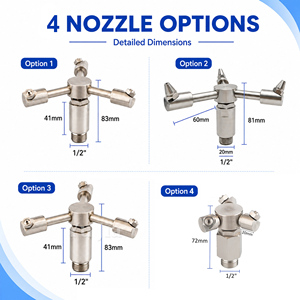 Nouvelle buse de nettoyage industrielle haute pression à grand débit rotative pour lavage de voitures et pulvérisation de poussière en métal - Product Image 2