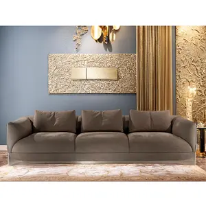 Living room furniture customized italian design fabric brown sofa modern sofa for small space