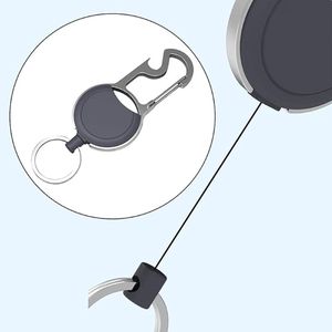 Porte-badge anti-perte avec fonction d'ouverture, cadre en alliage blanc et noir, 330 mm, porte-clés rétractable, logo personnalisé pris en charge, OEM/ODM disponible - Product Image 5