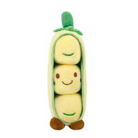 Nouvelle Peluche Créative en Forme de Gousse de Pois avec Rembourrage en Coton PP, Adorable Coussin-Poupée Pois Vert pour Usage Unisexe, Cadeau Personnalisé