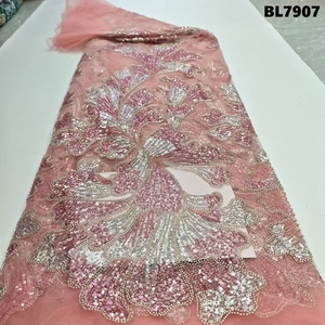 2025 Hiện Đại 3D Đính Cườm Ren Đính Chất Lượng Cao Lưới Vải Cho Váy Cô Dâu Và Túi Xách Giá Bán Buôn - Product Image 4