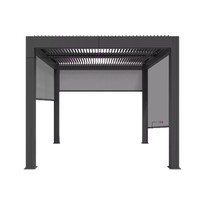 Gazebo intelligent en alliage d'aluminium, résistant au vent, imperméable et anti-UV, pour cour et jardin