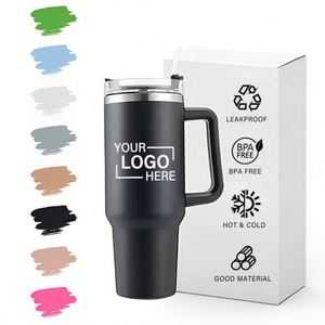 Gobelets isothermes en acier inoxydable avec revêtement en poudre personnalisé, prêts à être expédiés, à double paroi, 40 oz - Product Image 5