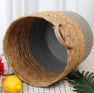 Estilo nórdico cuerda de algodón y ratán tejido al por mayor seagrass planta vientre cesta - Product Image 2