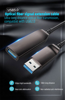 DYTECH kabel transmisi Data USB 3.0, kecepatan tinggi kabel serat optik laki-laki ke perempuan 5gbps untuk komputer