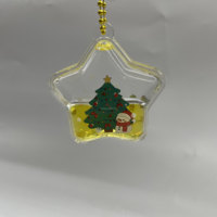 Porte-clés personnalisé en acrylique transparent avec figurine flottante et paillettes, pendentif mignon pour cadeaux et organisation des clés en forme d'étoile