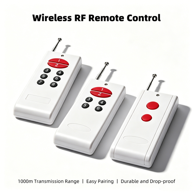 1km Transmitter Range Plastic RF 315/433Mhz Universal Remote Control with Rolling Code 2/6/8 Keys for Fan/Lamp/Garage