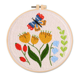 3 uds. <span class=keywords><strong>Kit</strong></span> de inicio de <span class=keywords><strong>bordado</strong></span> de aguja de punzón de <span class=keywords><strong>flores</strong></span> <span class=keywords><strong>Kit</strong></span> de aguja de punzón para principiantes adultos niños <span class=keywords><strong>Kit</strong></span> de aguja de ganchillo conjunto de regalo - Product Image 6