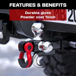 Tham vọng Trailer Hitch Tri-Ball gắn kết với móc & pin & xoay Tow còng dưới với 1-7/8-in,2-in,2-5/16-in Hitch bóng - Product Image 4