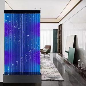Custom Size Contemporary Acrylic Bubble Water Wall Room Divider Panel Design Color-Changing LED Lights Wireless Remote Control - Product Image 1