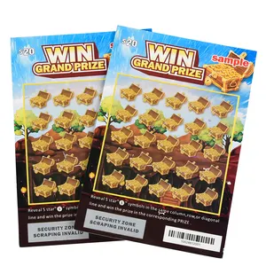 Bán buôn Scratch Off Xổ Số vé thẻ cào in ấn Nhà cung cấp thiết kế miễn phí tùy chỉnh chiến thắng thẻ cào xổ số trò chơi