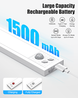 Lampu Kabinet Tangga LED Modern dengan Sensor Gerak PIR, Pengisian Daya Tipe-C, Pemasangan Magnetik, Konstruksi Aluminium, Tinggi