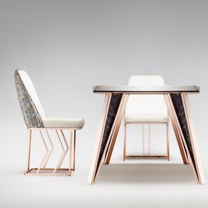 Juego de Comedor Moderno Minimalista de 6 Piezas con Estructura Metálica y Tablero de Madera, Muebles Duraderos para el Hogar - Product Image 3